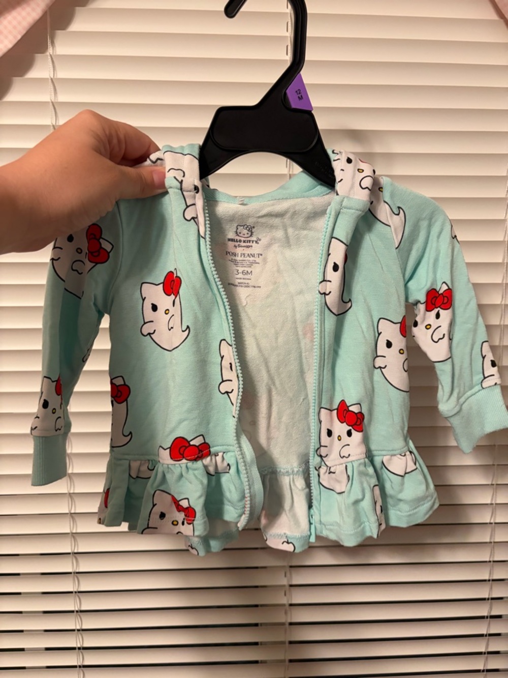 Posh Peanut Halloween hello kitty ghost hooded zip up jacket 3-6months
